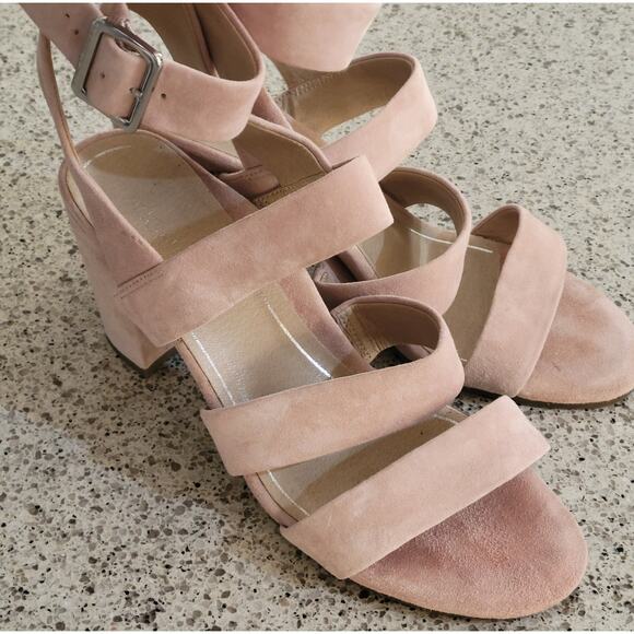 VIONIC Blaire Suede Blush Pink Wrap Around Ankle Strap Block Sandal Heels✨️9.5 - Picture 3 of 16